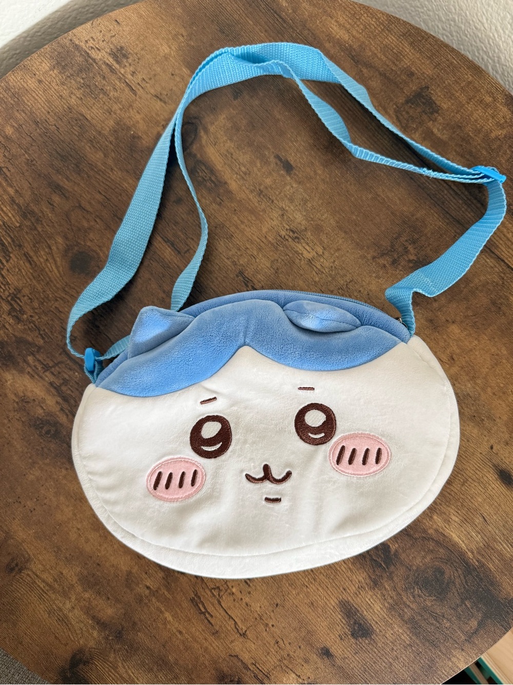 Chiikawa Miniso Big Head Crossbody Shoulder Bag Usagi Hachiware White Blue